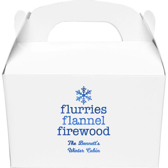 Flurries Flannel Firewood Gable Favor Boxes